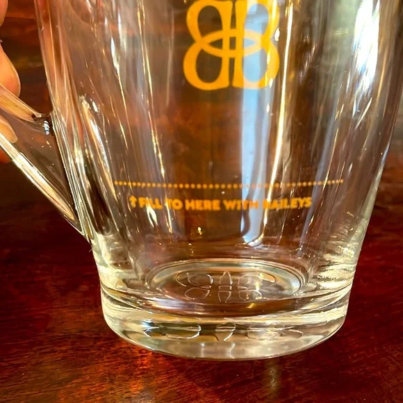 BAILEY'S Irish Cream Clear Glass Coffee Mugs x 2 - Picture 3 of 8